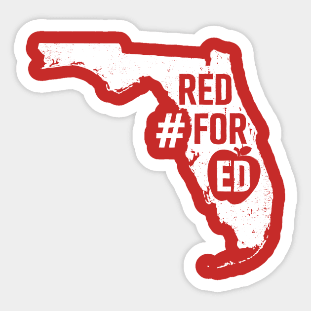 Red for Ed Florida State Outline Sticker by mindeverykind